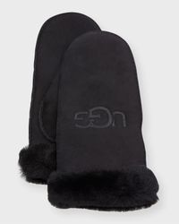 Logo Shearling Mittens