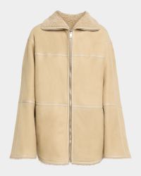 Short Suede Merino Lambskin Coat