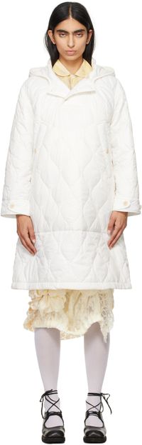 Tao Comme Des Garçons White Taffeta Quilting Coat