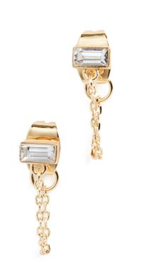 Gorjana Desi Chain Huggies White Crystal One Size