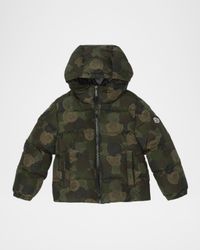 Boy's Escer Camo Logo-Print Puffer Jacket, Size 4-6