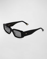 Concept 2 Black Acetate Cat-Eye Sunglasses