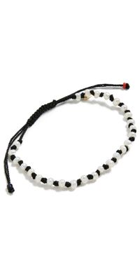 Clare V. Petit Pearl Beaded Bracelet Cream/Black One Size