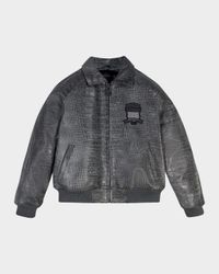 Men's Crocodile Leather Track Jacket