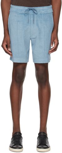 TOM FORD Short bleu en tissu éponge