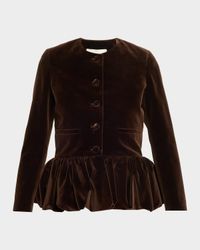 Velvet Bubble Peplum Jacket