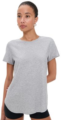 Beyond Yoga Featherweight On the Down Low Tee Silver Mist XS