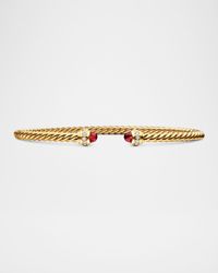 Cablespira Bracelet with Gemstone in 18K Gold, 3mm