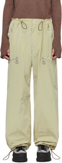 Charlie Constantinou Pantalon cargo kaki en nylon