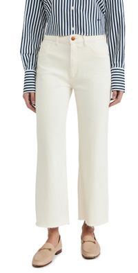 DL1961 Hepburn Wide Leg High Rise Jeans Eggshell 27