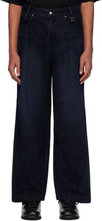 WOOYOUNGMI Navy Flocked Jeans