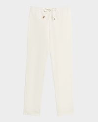 Men's Cotton-Stretch Straight Fit Drawstring Pants