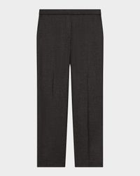 Treeca Virgin Wool Flannel Cropped Pull-On Pants