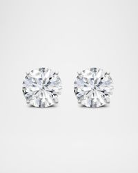 Lab Grown Diamond 18K White Gold Stud Earrings, 2.0tcw
