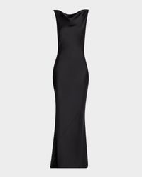 Sleeveless Low Back Drape Gown