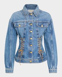 Naomi Lace-Up Denim Jacket