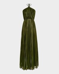 Marisol Pleated A-Line Halter Gown