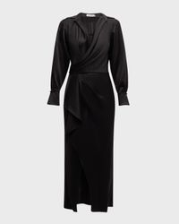 Talita Drape-Front Midi Dress