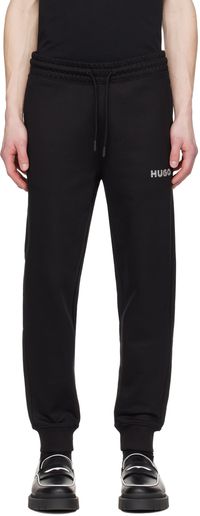 Hugo Black Embroidered Sweatpants