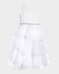 Girl's Ella Organza Tiered Dress, Size 4-16