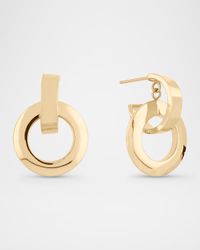 14K Yellow Gold Small Moveable Loop Hoop Earrings