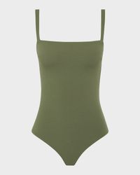 Square-Neck Maillot One-Piece Swimsuit
