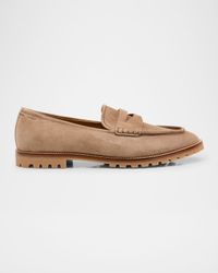 Men's Sandrew Lug-Sole Leather Penny Loafers