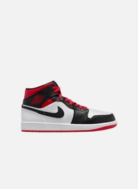 Air jordan 1 mid black toe medium red collar - Taille 47,5 - Rouge