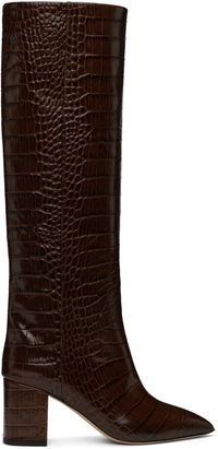 Paris Texas Brown Block Heel Tall Boots