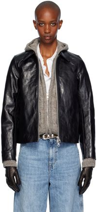 OUR LEGACY Blouson noir en cuir