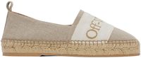 Off-White Beige Bookish Linen Espadrilles