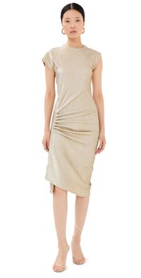 rabanne Gold Drape Pression Dress Silver/Gold 38