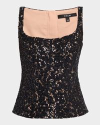 Bibi Sculpted Sequined Lace Top