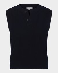 Sleeveless Henley Shell
