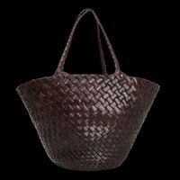 Dragon Diffusion - Panier en cuir tressé - Taille Unique - Marron