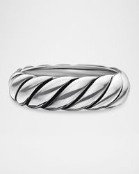 Sculpted Cable Band Ring in Silver, 6mm