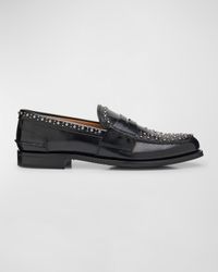 Pembrey Studded Leather Penny Loafers