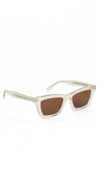 Illesteva Portugal Sunglasses Champagne w/ Brown Flat Lenses One Size