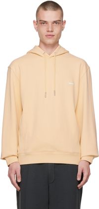 Solid Homme Pull à capuche jaune à broderie