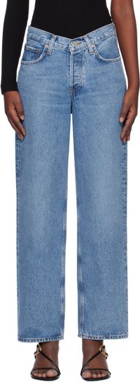 AGOLDE Blue V-Waist Baggy Jeans