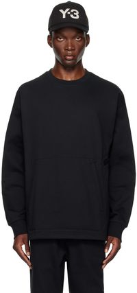 Y-3 Pull molletonné décontracté noir à col ras du cou