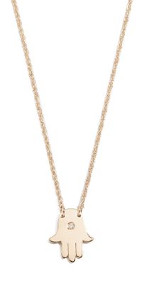 Jennifer Zeuner Jewelry Mini Hamsa Diamond Necklace Vermeil One Size