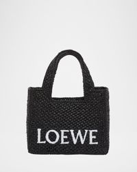 x Paula's Ibiza Font Logo Mini Tote Bag in Raffia