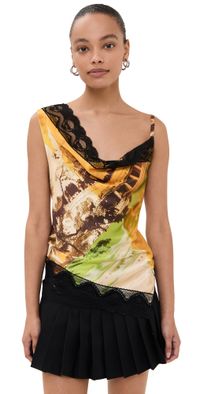 Monse Lace Trim Top Multicolor Print 8