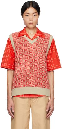 Marni Red Jacquard Vest