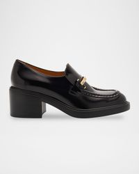 Gomma Leather Block-Heel Loafers