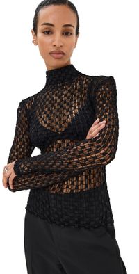 Róhe Geometrical Lace Top Black 40