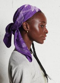 Apaches Collections - Foulard imprimé en coton - Taille Unique - Violet