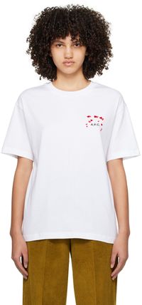A.P.C. T-shirt blanc à logo