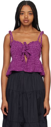 GANNI Purple Open Front Camisole